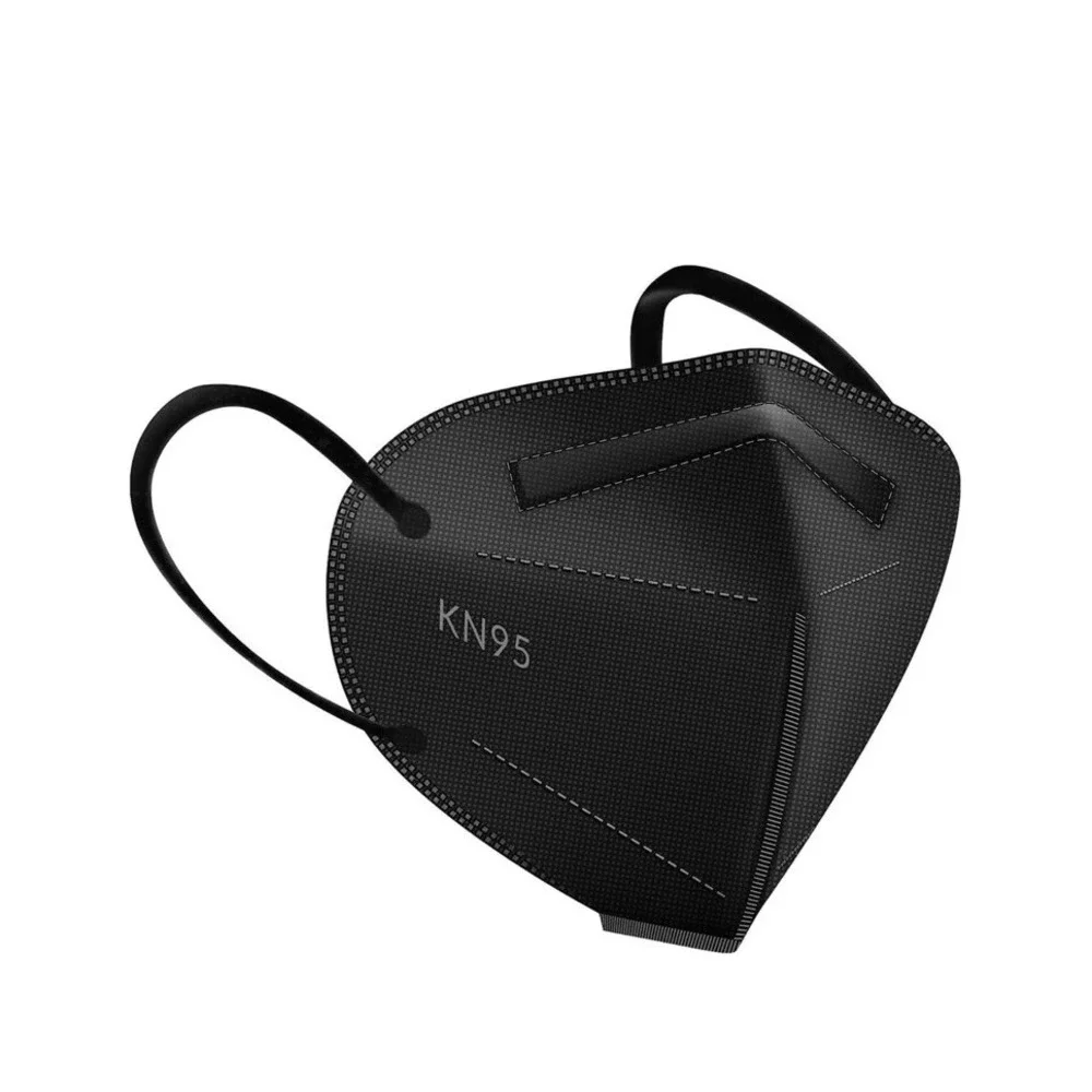 20 Pvs Black KN95 Face Mask 5 Layer
